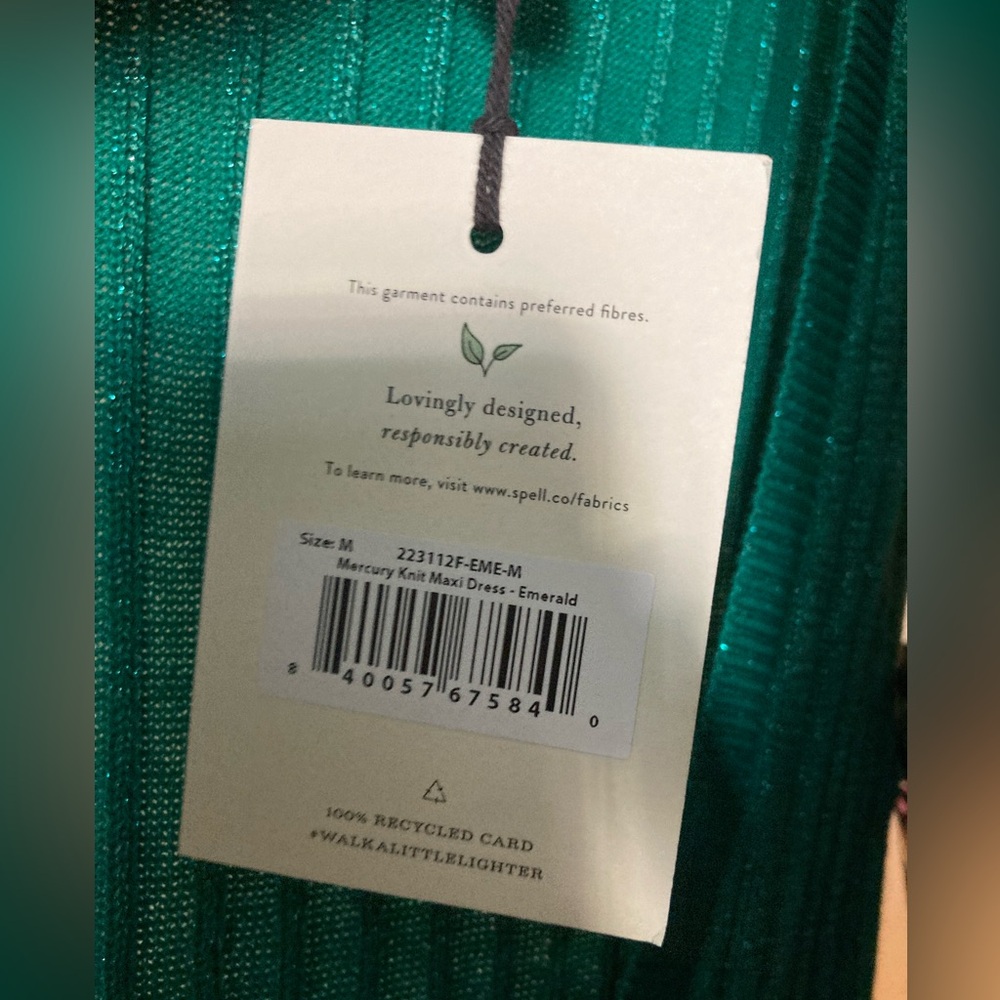 Spell Mercury Knit Maxi Dress, Emerald, Size Medium - Picture 15 of 15